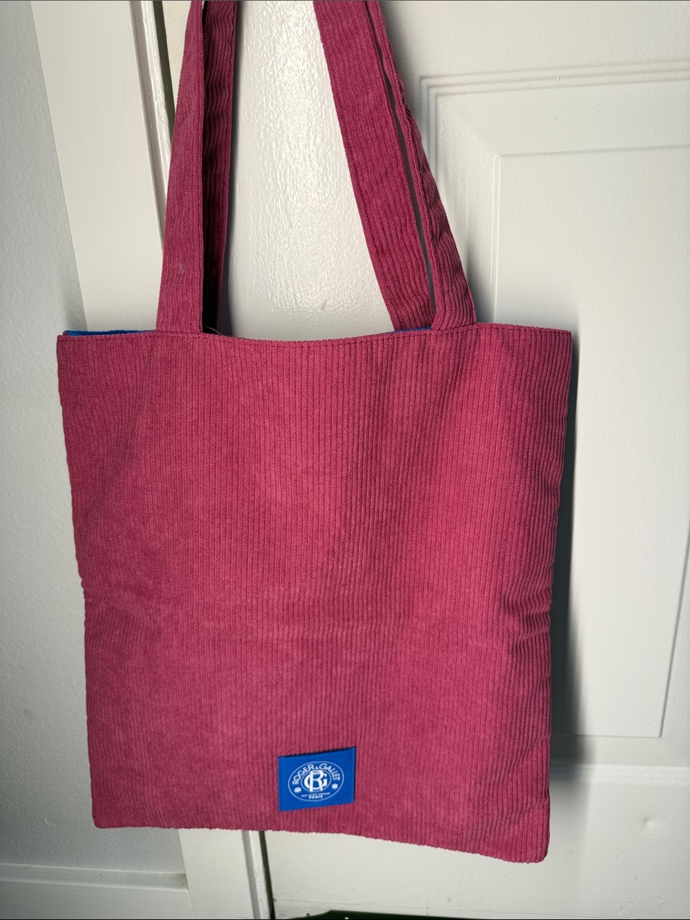 Corduroy Tote Bag in Raspberry Pink by Blue Patch Brand